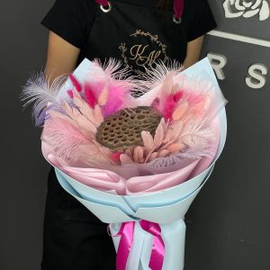 Букет из микса сухоцветов (розовый)