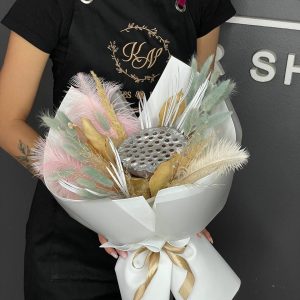 Букет из микса сухоцветов (белый)