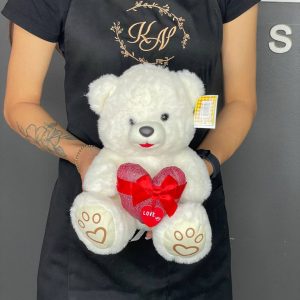 Мягкая игрушка белый медвежонок 25см