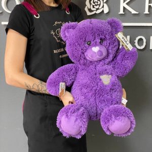 Мягкая игрушка фиолетовый медведь 65см