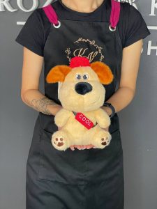 Мягкая игрушка бежевая собачка 25см