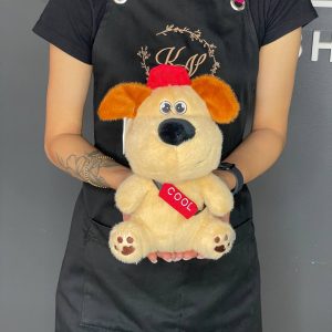 Мягкая игрушка бежевая собачка 25см